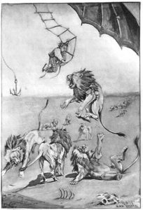 Tom Sawyer Abroad Lions Illustration